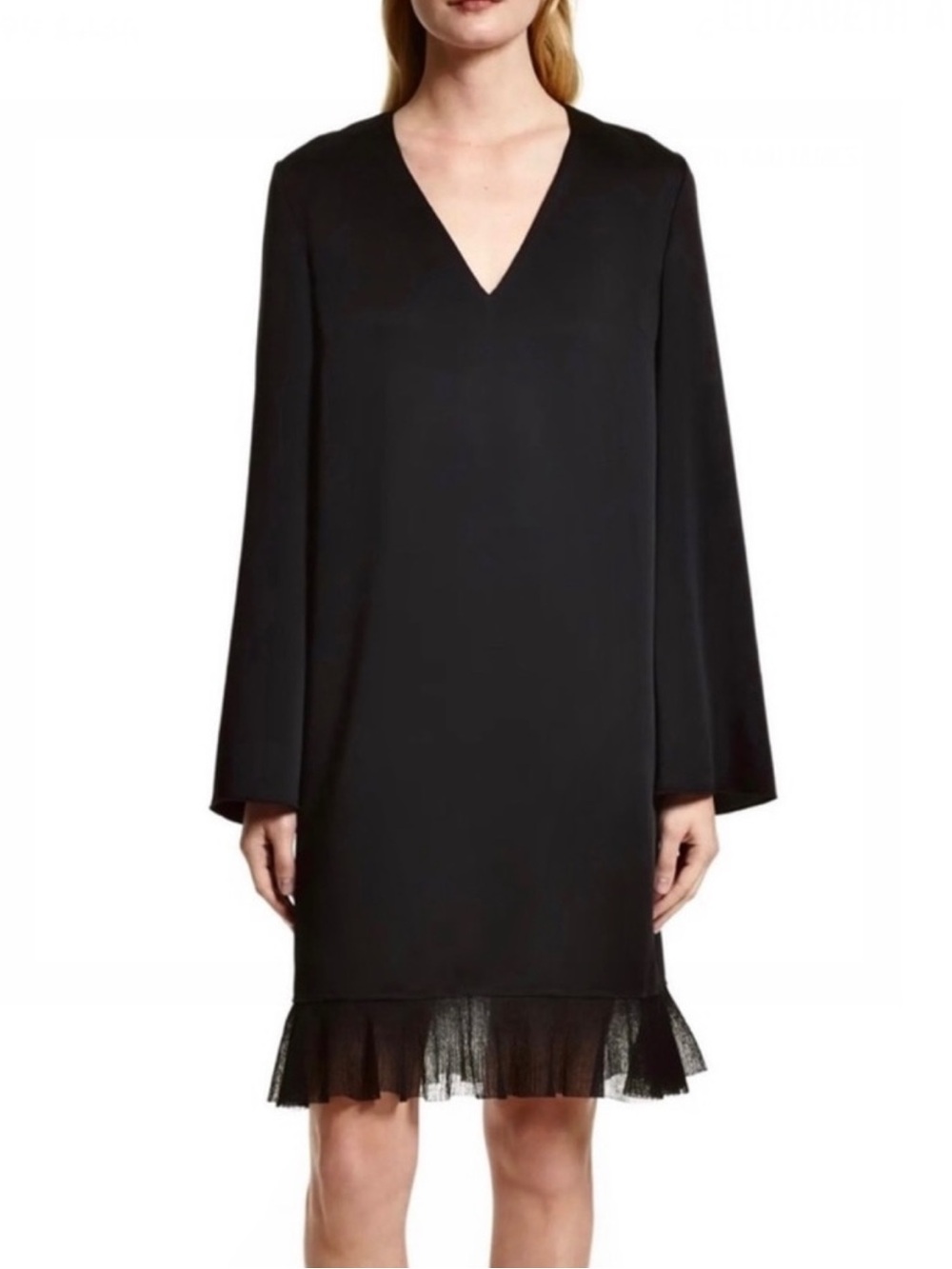 NEW ELIZABETH AND JAMES BLACK V-NECK MINI DRESS